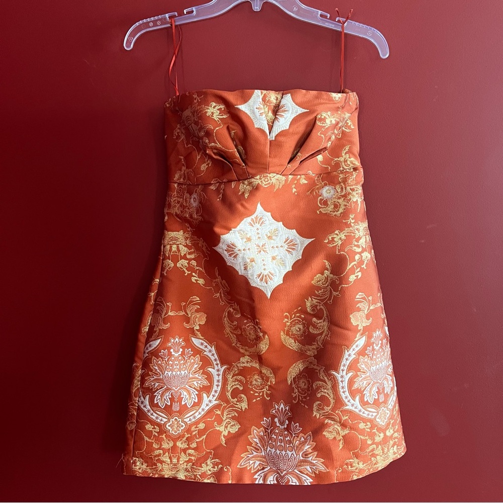 Free People Strapless Damask Mini Dress - Picture 15 of 16